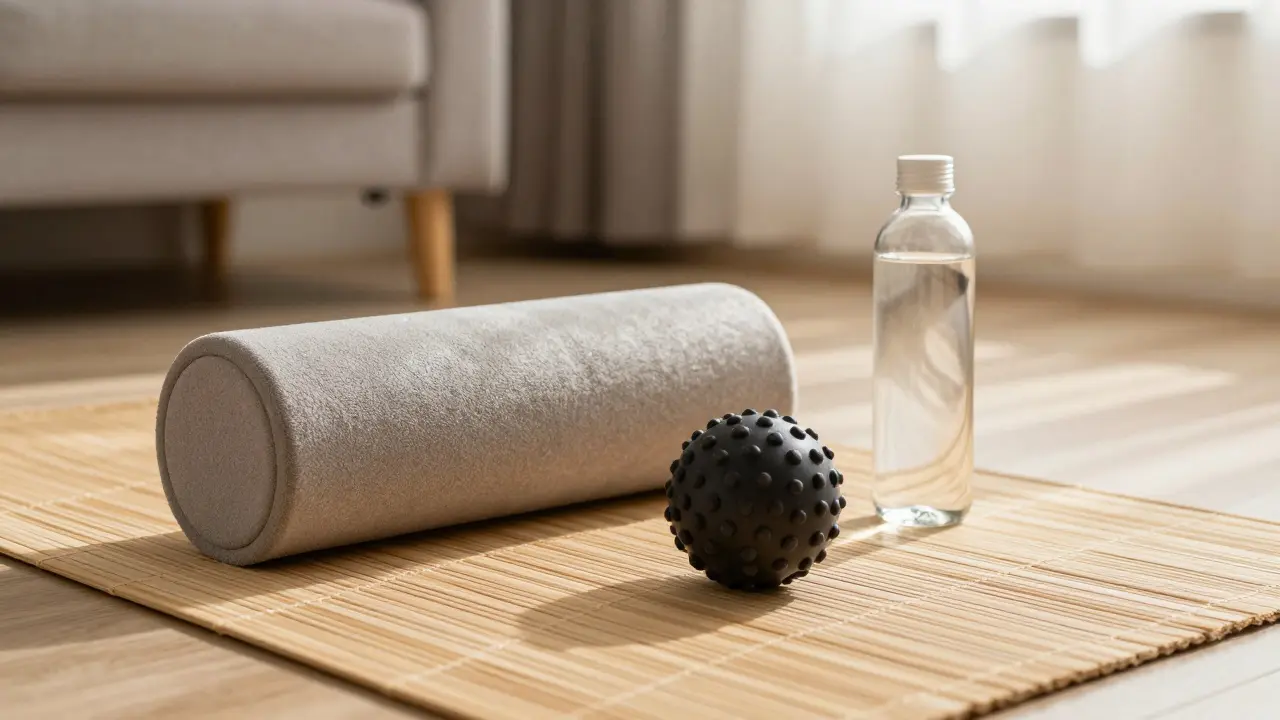Foam roller and lacrosse ball for self-care exercise