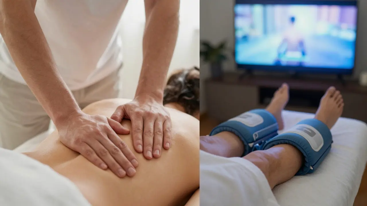 Comparison of manual therapy hands vs home air compression devices