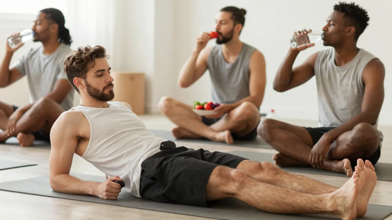 Men practicing healthy habits like exercise and eating for prostate wellness