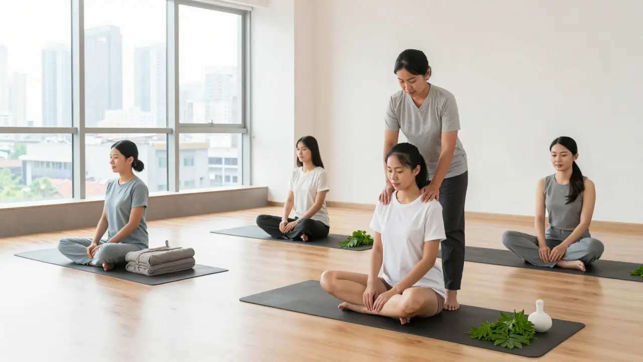 Modern wellness studio offering traditional Hilot healing to diverse clients