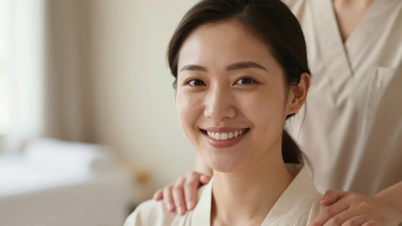 Portrait of a smiling massage therapist showing warmth and professionalism